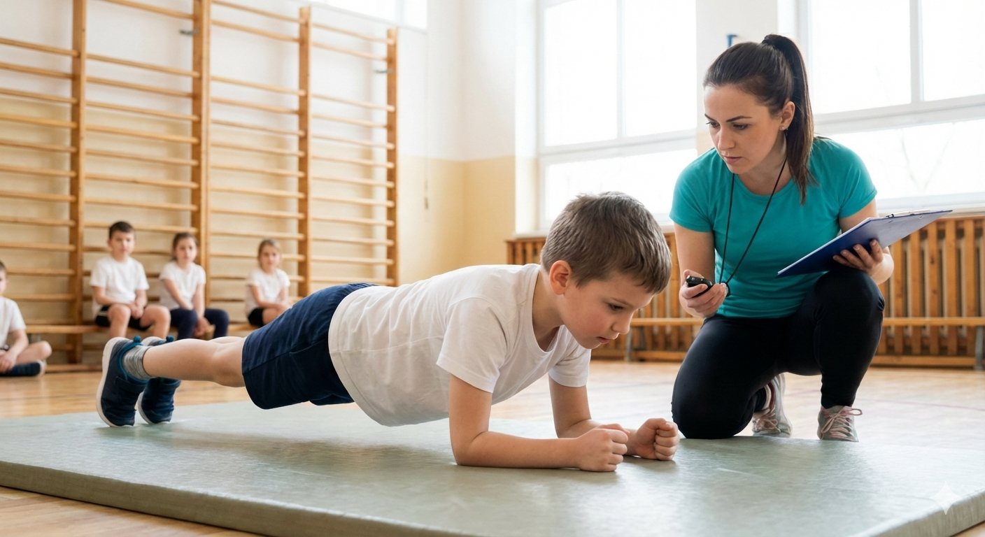 Podpór leżąc przodem na przedramionach (deska) 